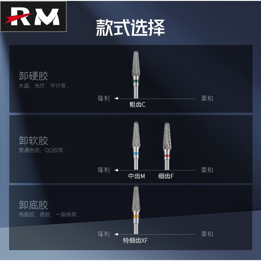 俄式钢美甲 磨头 美甲机打磨头配件 2.35mm, 钢钢甲综头 小舖 型玉米磨头 磨头 磨死皮指指甲