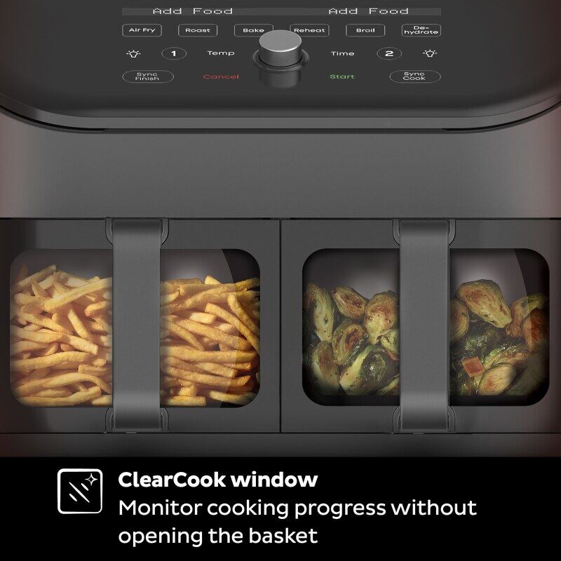 Instant Pot 8 Quart Vortex Plus 2 Basket Air Fryer Oven Black Clearcook Windows Digital Touchscreen Lazada Singapore