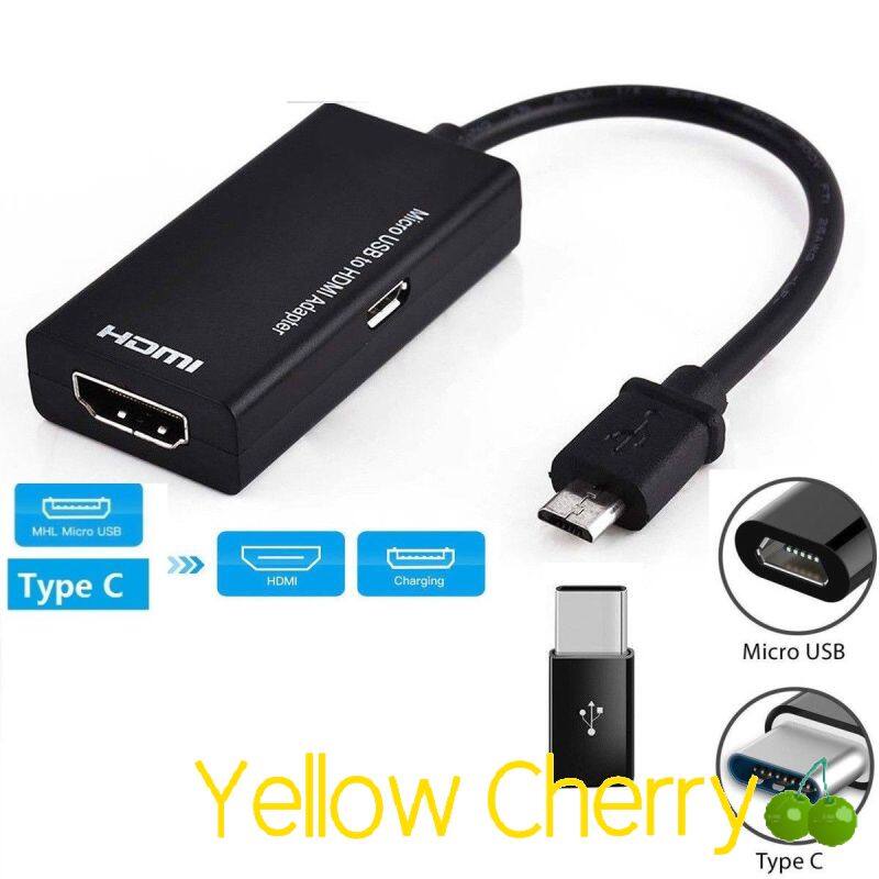 Type c & micro usb male to hdmi female adapter cable for cellphone tablet tv