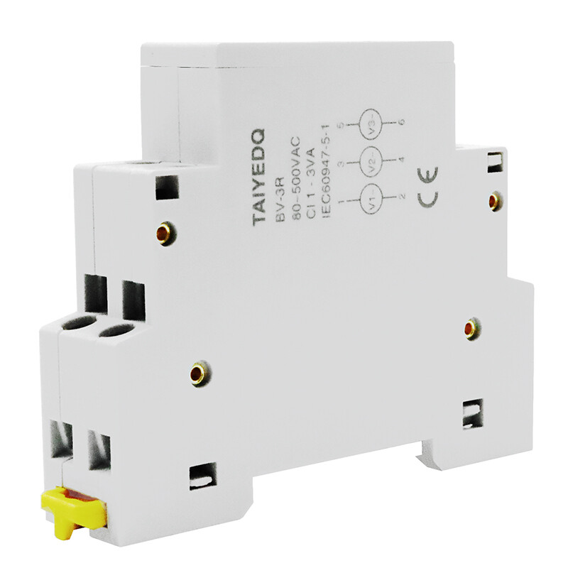 Đồng Hồ Đo Điện Áp Ba Pha Gắn Ray BV-3RDin Đồng Hồ Đo Điện Áp Mô-đun AC 80-500V Màn Hình Kỹ Thuật Số LED