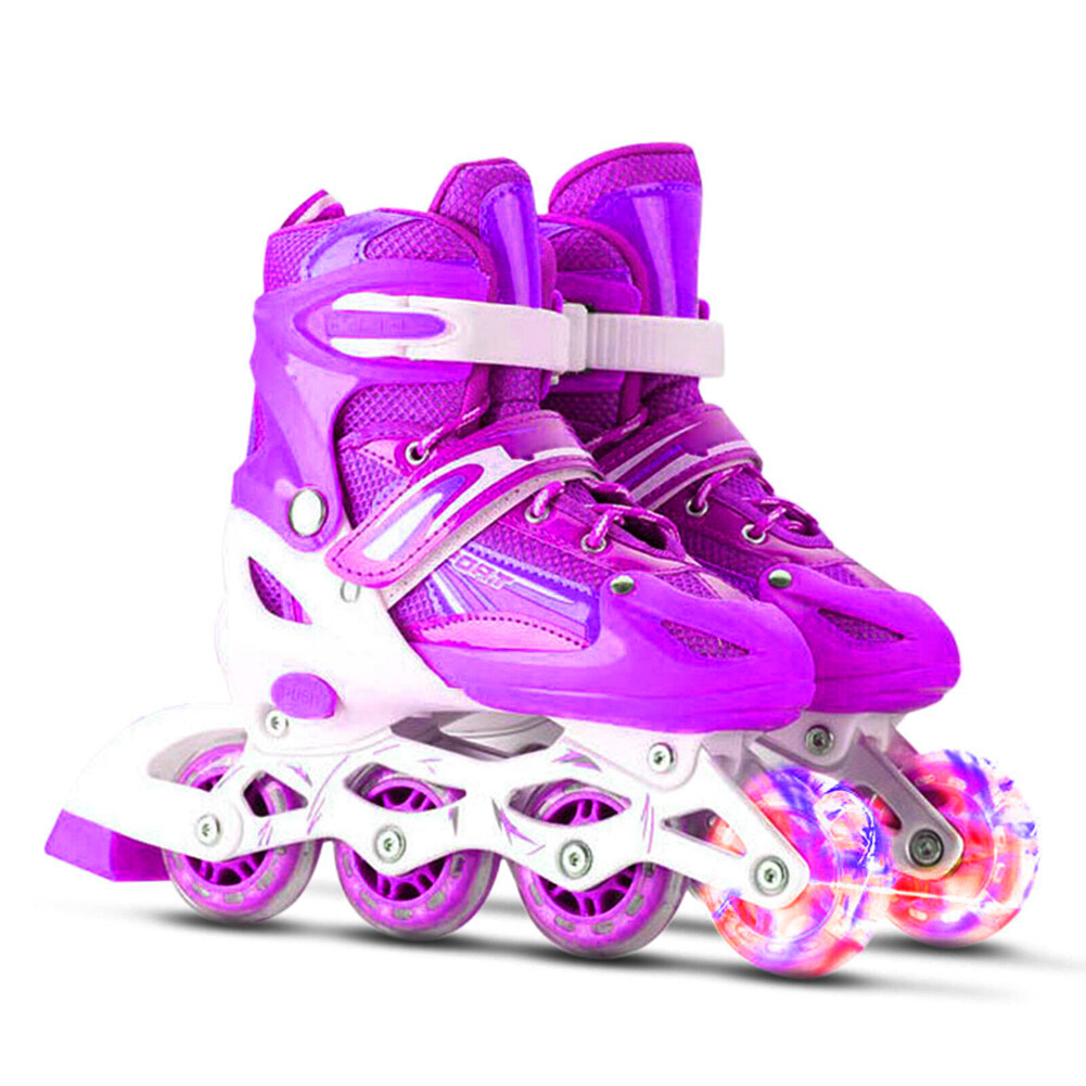 TOMSHOO Adjustable Inline Skates for Kids Illuminating Roller Skates