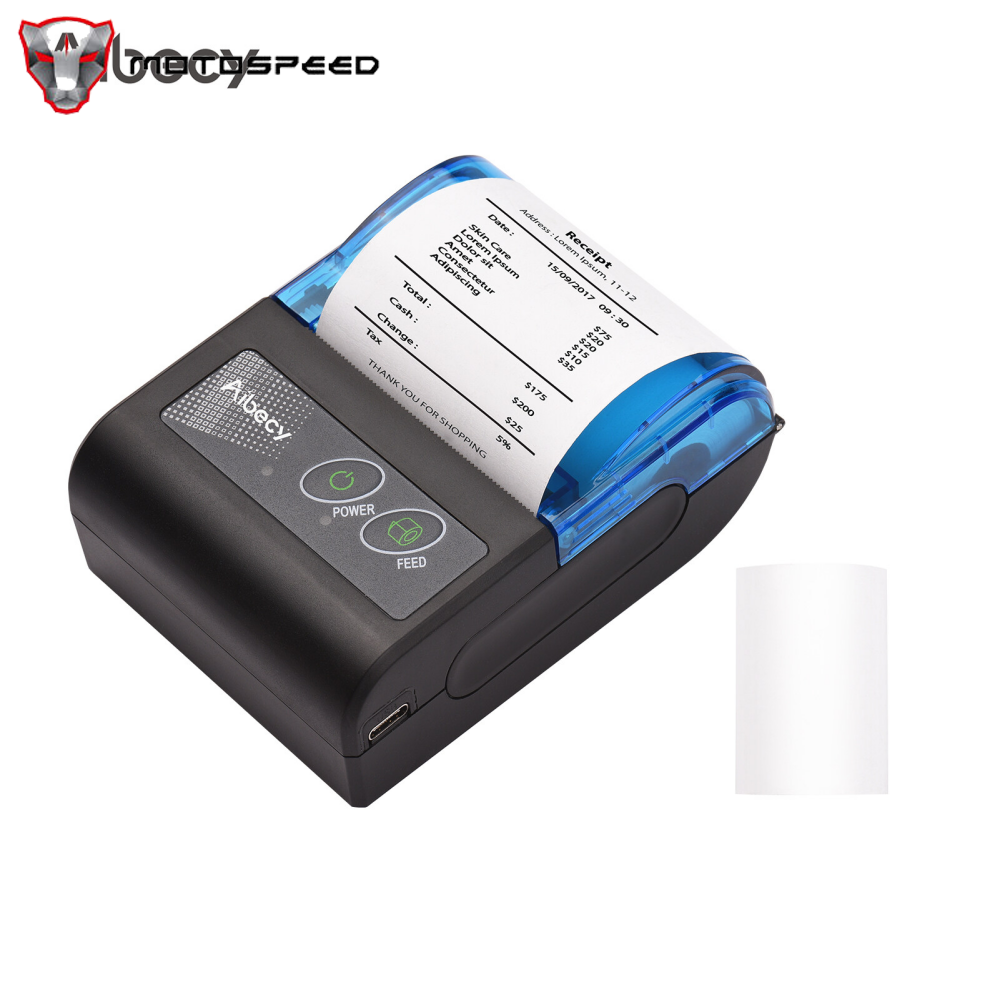 Aibecy Máy In Nhiệt Mini Cầm Tay, Máy In Vé Hóa Đơn Nhận USB Không Dây 2 Inch Với Giấy In 58Mm Tương Thích Với IOS Android Windows Dành Cho Bán Lẻ Nhà Hàng
