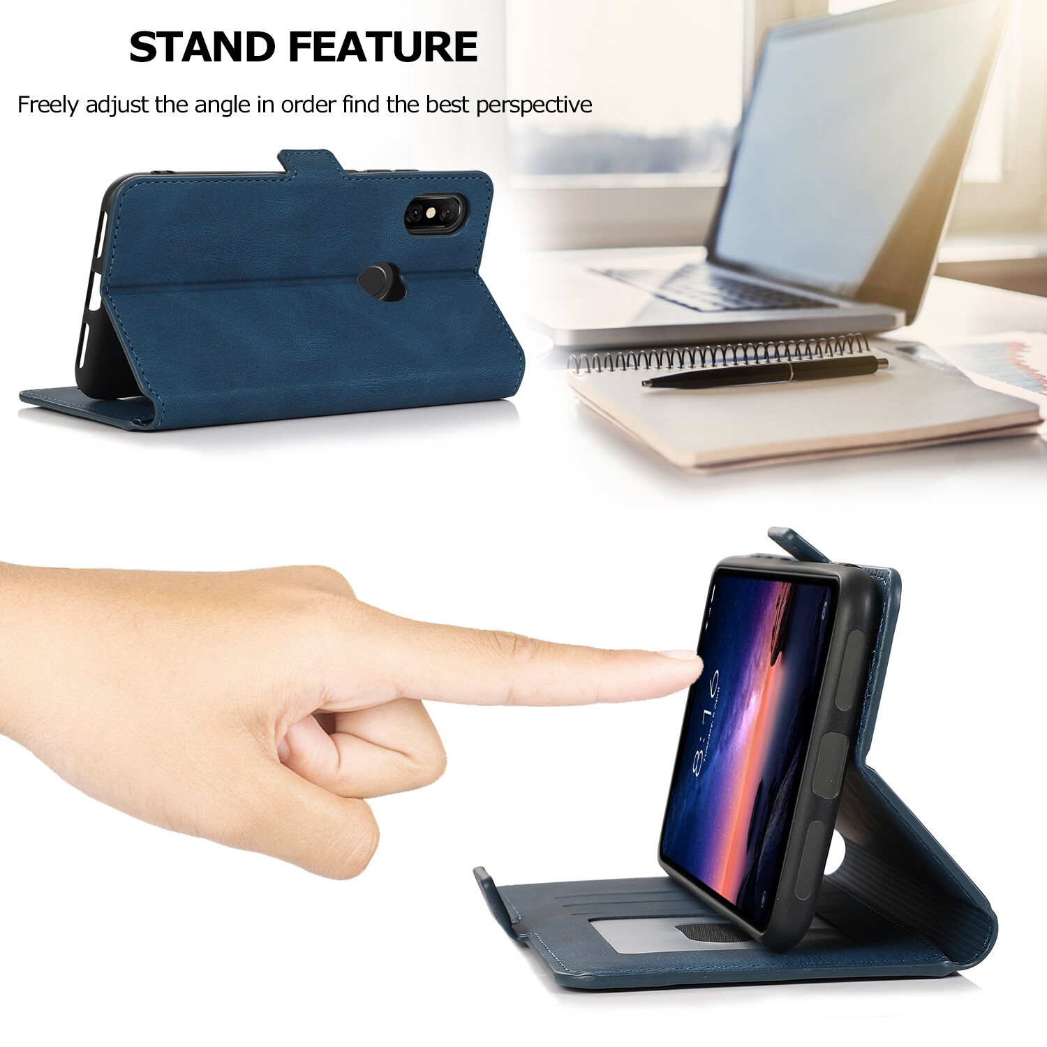 For Xiaomi Redmi Note 5 5 Pro/Redmi Note 6 6 Pro/Redmi Note 7 7 Pro Leather Flip Wallet Case Magnetic Closing Clasp Stand Card Slots Cover Casing