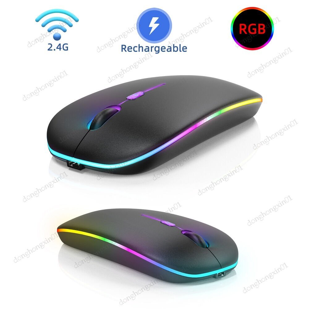 Wireless Mouse Bluetooth 2.4Ghz Receiver Optical Adjustable Wireless Mice Rechargeable for PC Laptop IPad