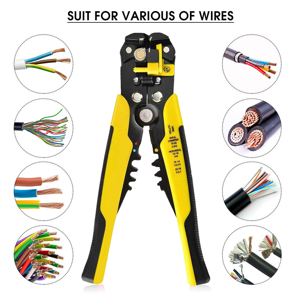 Automatic Wire Striper Cutter Stripper Crimper Pliers Crimping Terminal Hand Tool Cutting and Stripping Wire Multitool 5 In Combination With 1 Multi-function Wire Stripping Pliers Automatic Cutting And Pressing Pliers Multifuntional Electric Tools
