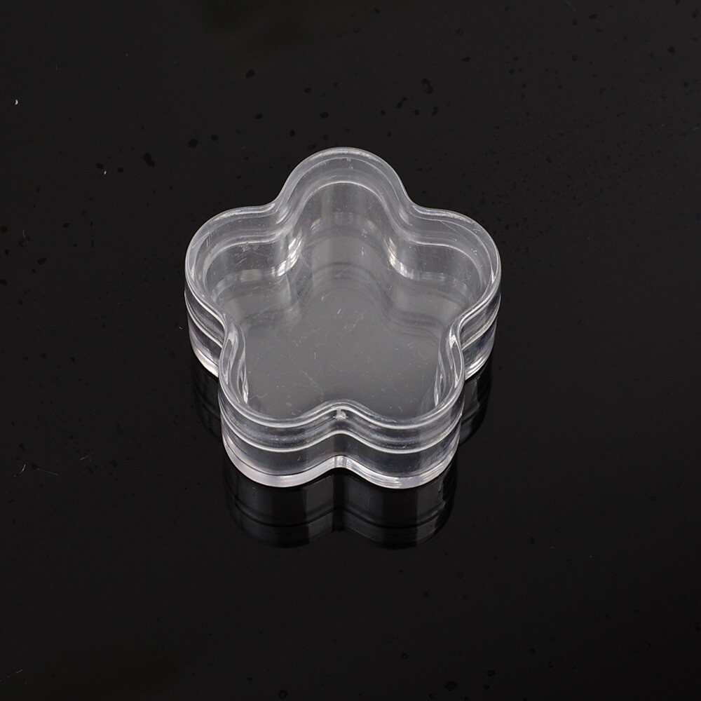 5Pcs Plastic Heart Flower Shape Jewelry Storage Box Portable Mini Transparent Dustproof Organizer Cases