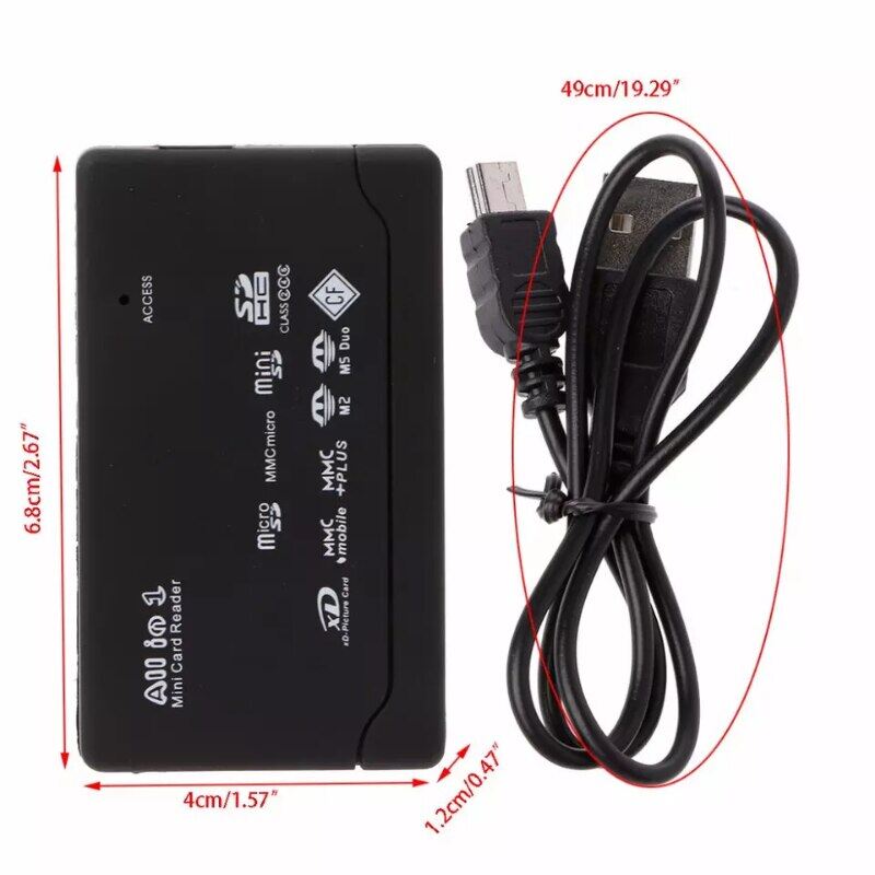 Mini Memory Cardreader All In One Card Reader USB 2.0 480Mbps Card Reader TF MS M2 XD CF Micro SD Carder Reader