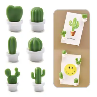 Withritty 6 Pcs Cute Mini Cactus Refrigerator Magnets Decorative Fridge Magnet Locker Magnet Dry Erase Board Magnet Perfect Fridge Magnets For House