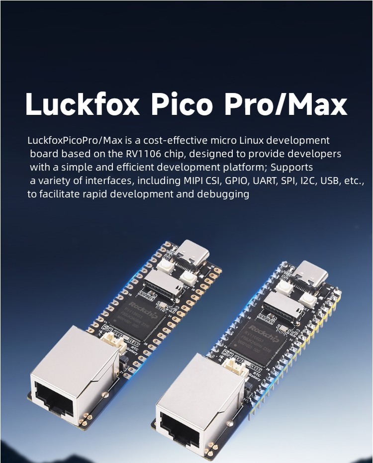 Rv1106 luckfox Pico Pro/Max Micro Linux bảng mạch phát triển RISC-V A7 hạt nhân