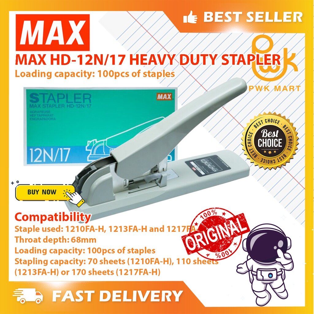 MAX HD12N/17 HEAVY DUTY STAPLER Lazada