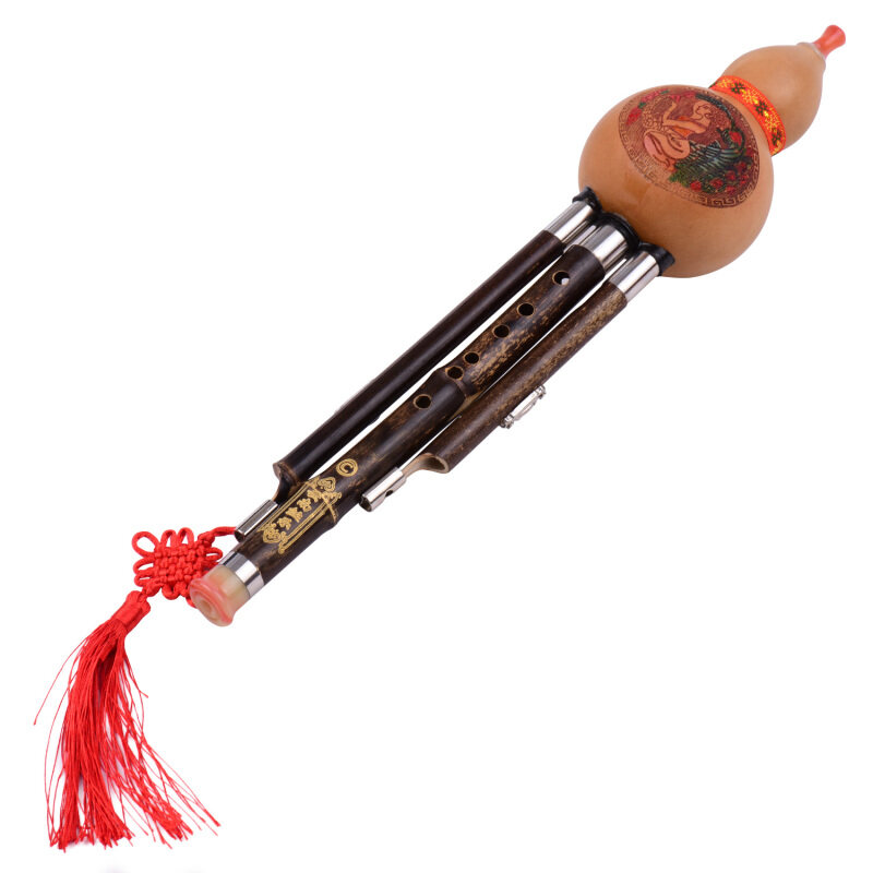 3 Giai Điệu C-key Hulusi Bầu Cucurbit Sáo Ống Tre Đen Nhạc Cụ Truyền Thống Trung Quốc Với Hộp Đựng Nút Thắt Trung Quốc Cho Người Mới Bắt Đầu Âm Nhạc Nghiệp Dư