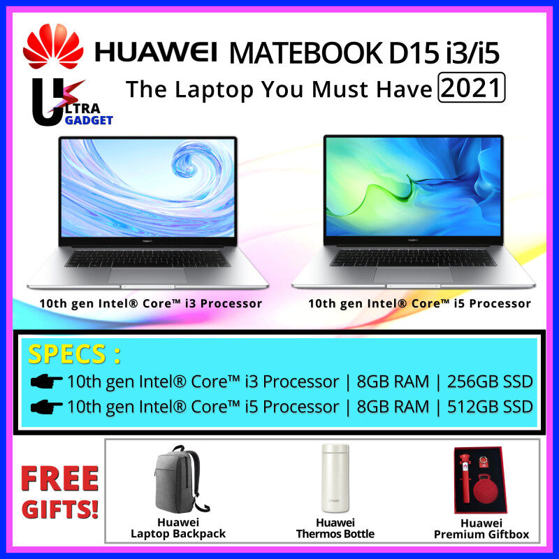 Huawei Matebook D15 i3/i5 Original Huawei Malaysia Set Malaysia