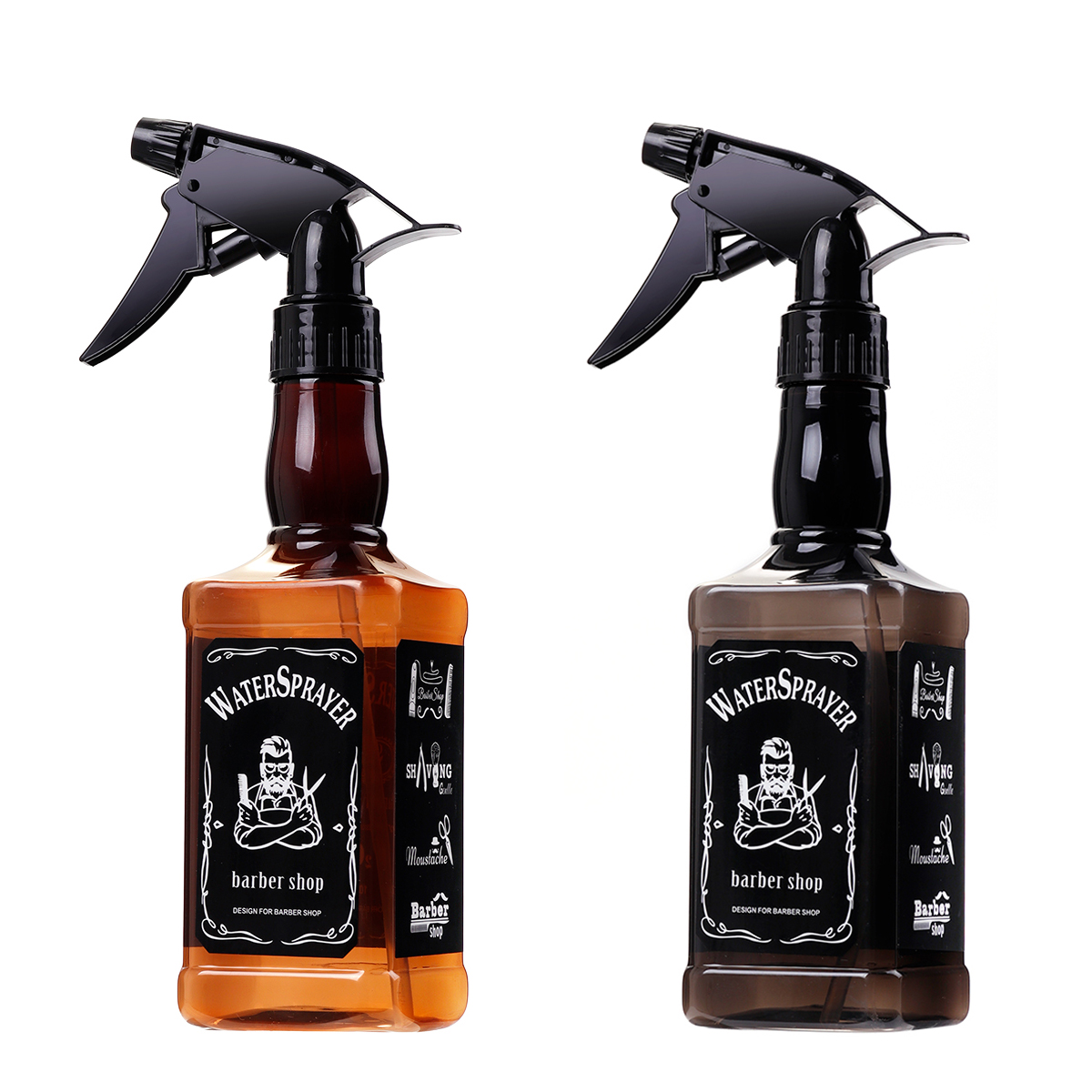myyeah 500ml Hairdressing Spray Bottle Salon Barber Hair Tools Water Sprayer Retro Whiskey Oil Head Watering Can Multi Purpose Bottle-Brown