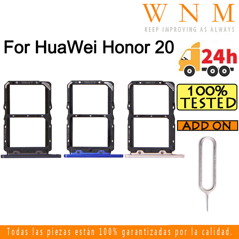 For Huawei Nova 5T Sim Card Tray For Honor 20 Sim Card Slot Holder Card Holder Reader SD Slot Adapter Replacement Part