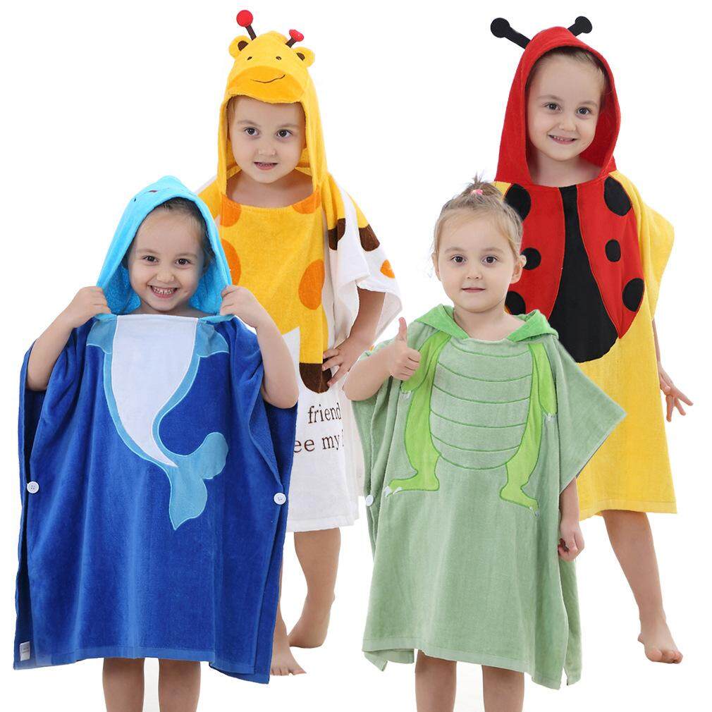 Kids Towel 2019 Children 100% Cotton Bathrobe Boys Girls Spring Animal Hooded Bath Towel Children Cartoon Towel