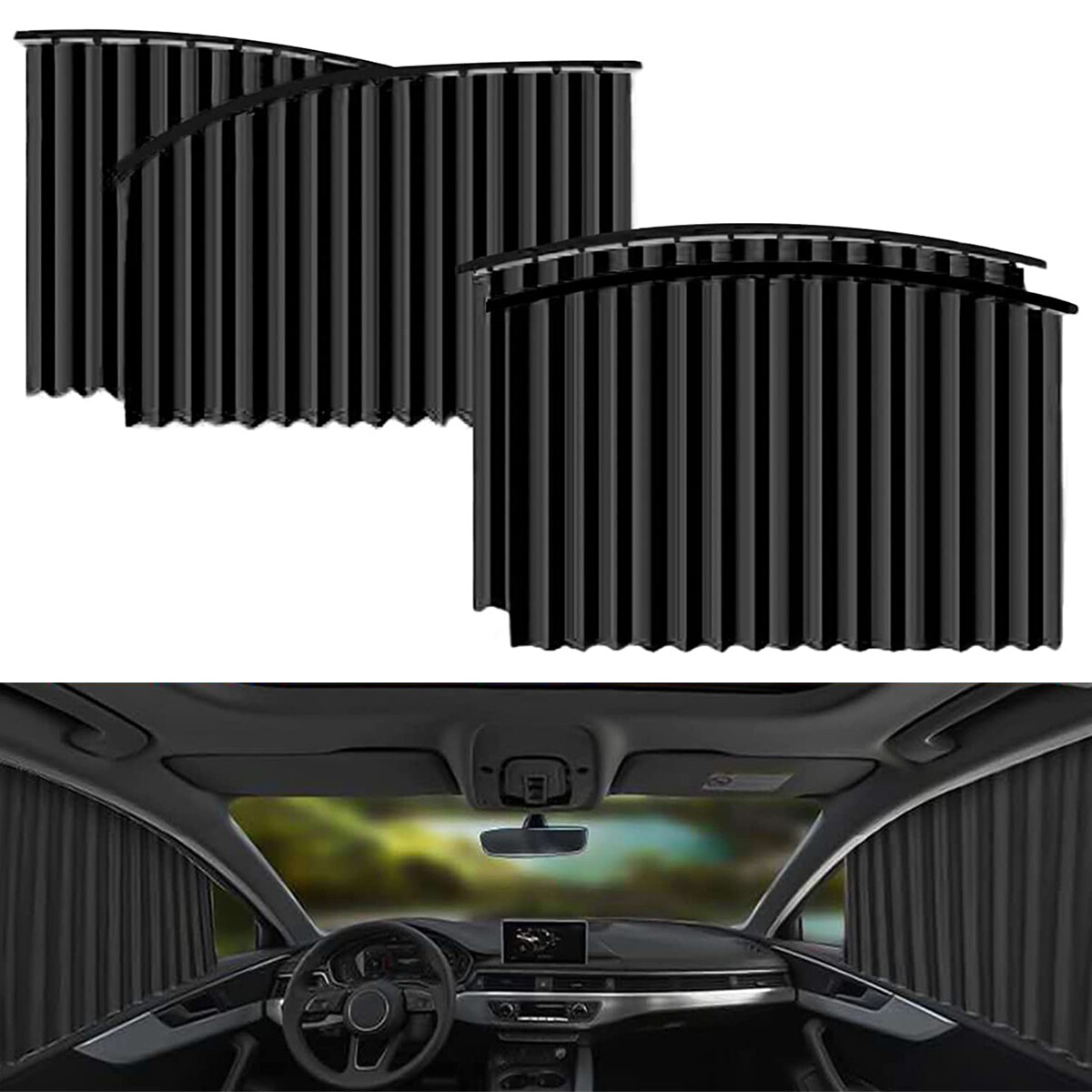 Car Window Sun Shade Privacy Car Window Curtain Slidable Sun