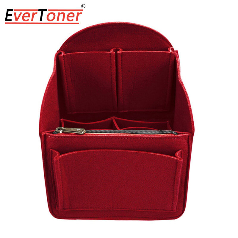 EverToner Backpack Insert Storage Bags Travel Organizer Felt Bag Insert Cosmetic Bag with Multi-Pockets Student Backpack Liner Bag