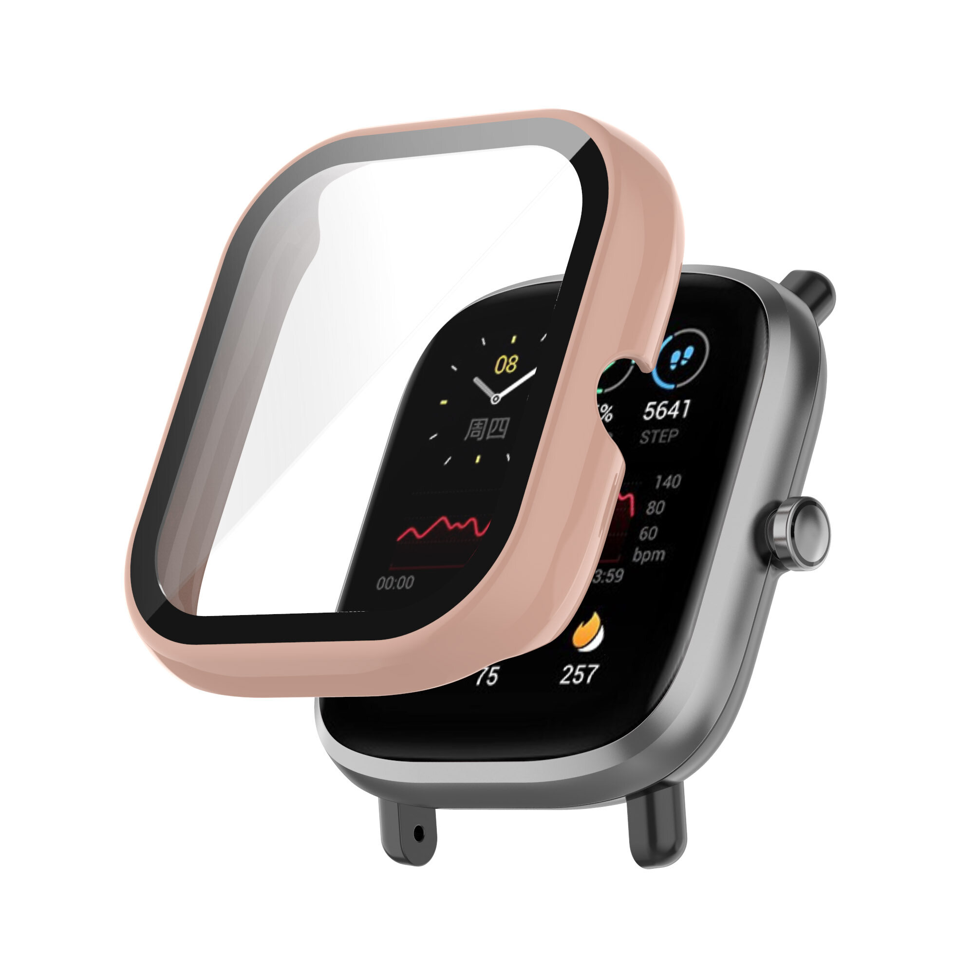 Hard PC Case Tempered Glass Screen Protector Protective Cover for Huami Amazfit GTS2 mini