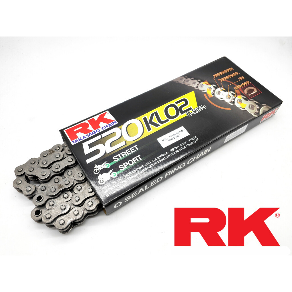 RK Sprocket Set Honda CBR250 RK520 KLO2 O-Ring Rivet Black / Gold Chain ...