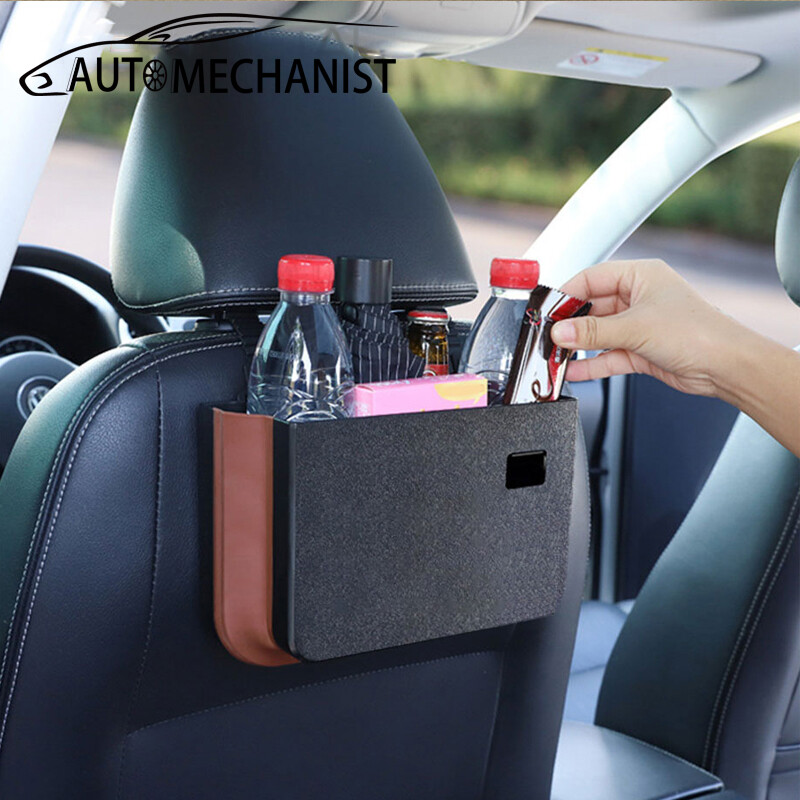 Car Seat-Back Storage Box Trash Bin Can Waterproof Auto Accessories