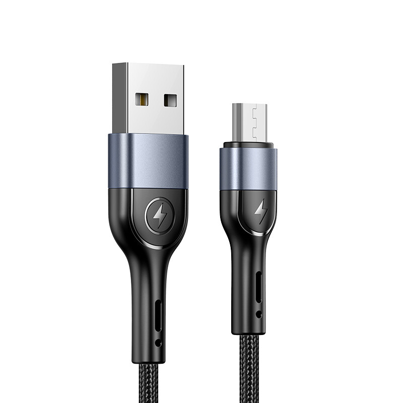 USAMS Cáp dữ liệu sạc nhanh Micro USB Cáp sạc USB A sang Micro Cáp sạc hợp kim nhôm 1M cho Xiaomi Huawei Samsung Oppo Vivo ASUS