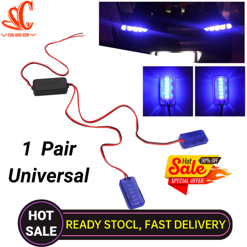 Áo Cặp In Xe Máy 12V LED Đuôi Đèn Nhấp Nháy Đèn Nhấp Nháy Cảnh Báo Tấm Chắn Ánh Sáng Xanh Dương