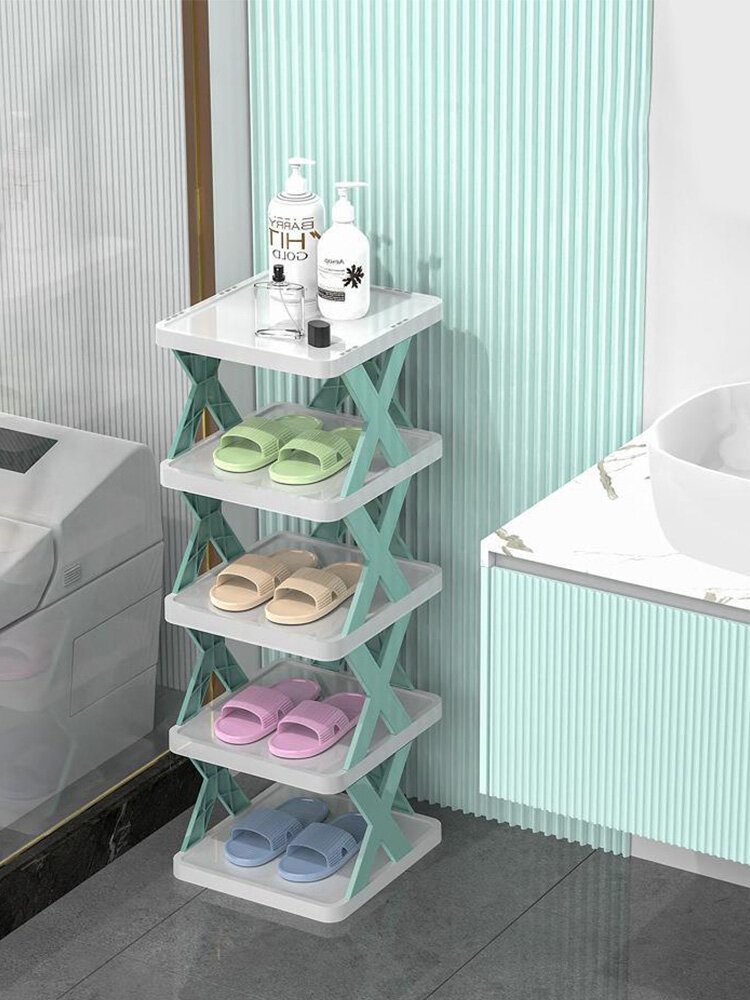 shoe rack Balcony storage shelf Small folding shoe cabinet Multi-layer folding Easy to install