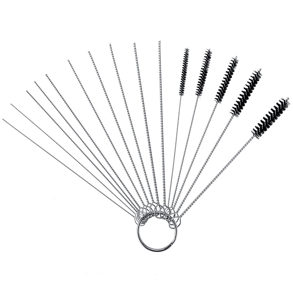 15Pcs Carburetor Carbon Dirt Jet Remove Cleaning Needles+Brushes Tools For Automobile Motorcycle Tubing