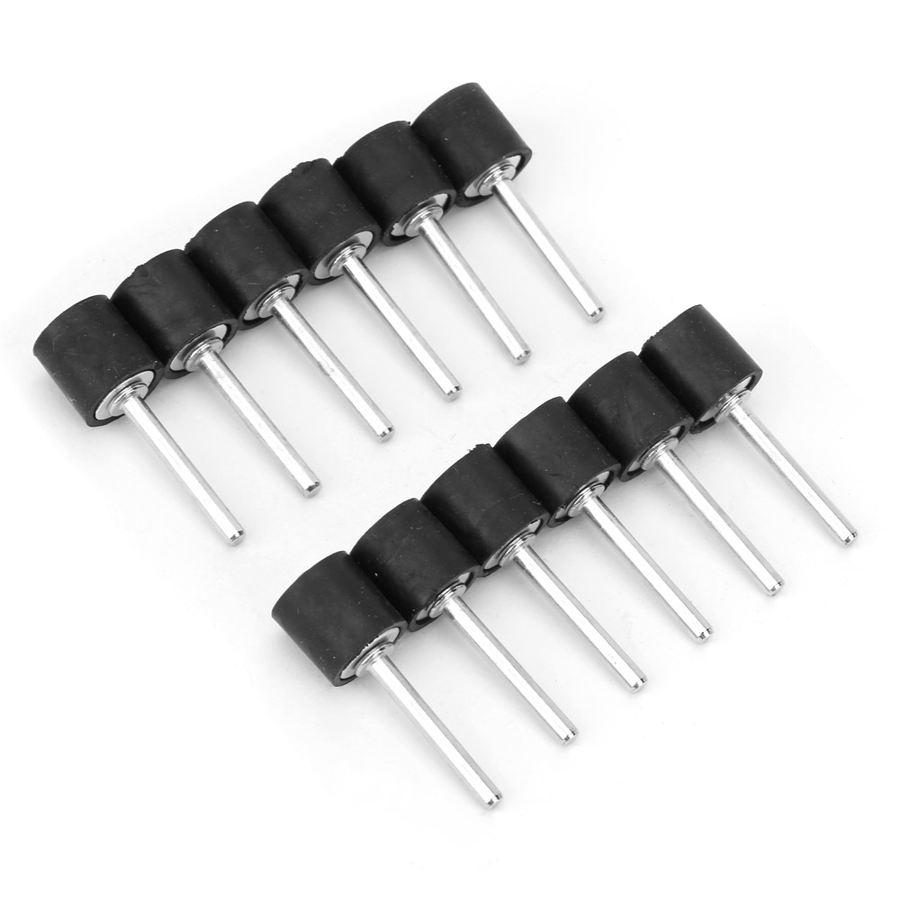 12Pcs Polished Iron Sanding Drum holder Rubber chuck 1/8 Inch Stem sanding handle for compatible rotary tool