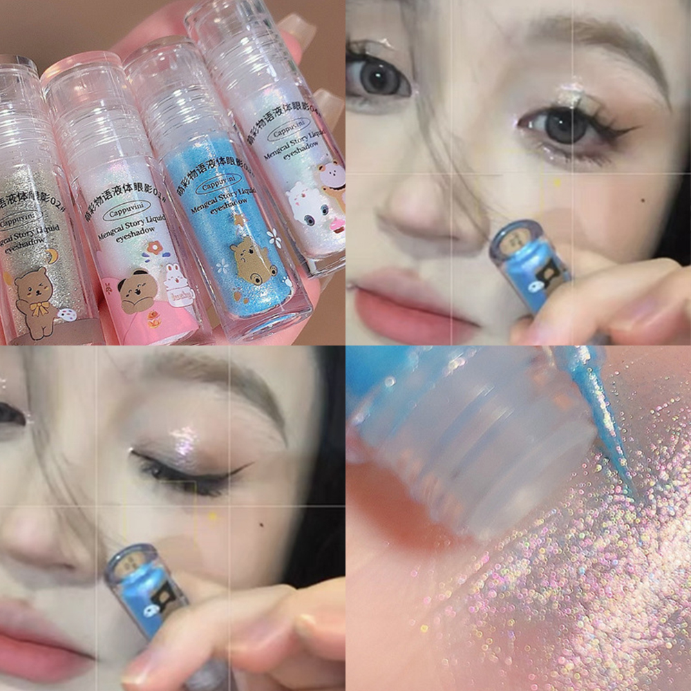 Dorisna long lanh chất lỏng bóng mắt Pearlescent Sequins Phấn mắt nằm tằm Kim Cương Trang điểm mắt không thấm nước mỹ phẩm
