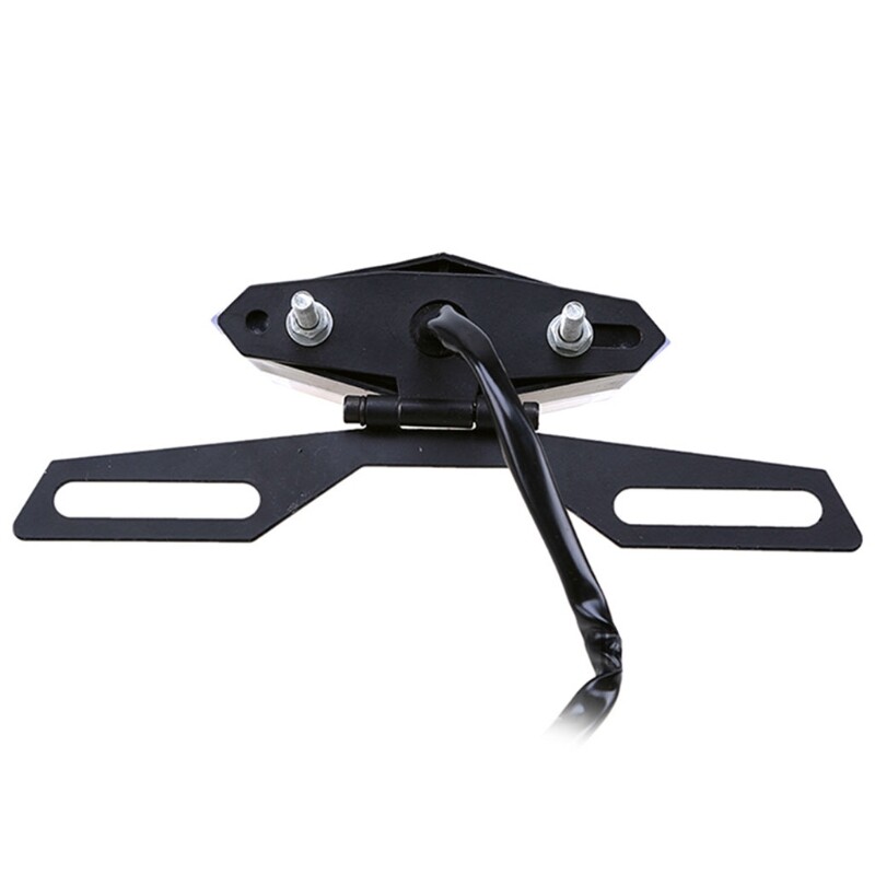 【Ready Stock】Motorcycle License Plate Bracket Taillight Fixed Folding Number Plate Frame Holder Light Mount Universal Motorbike Parts