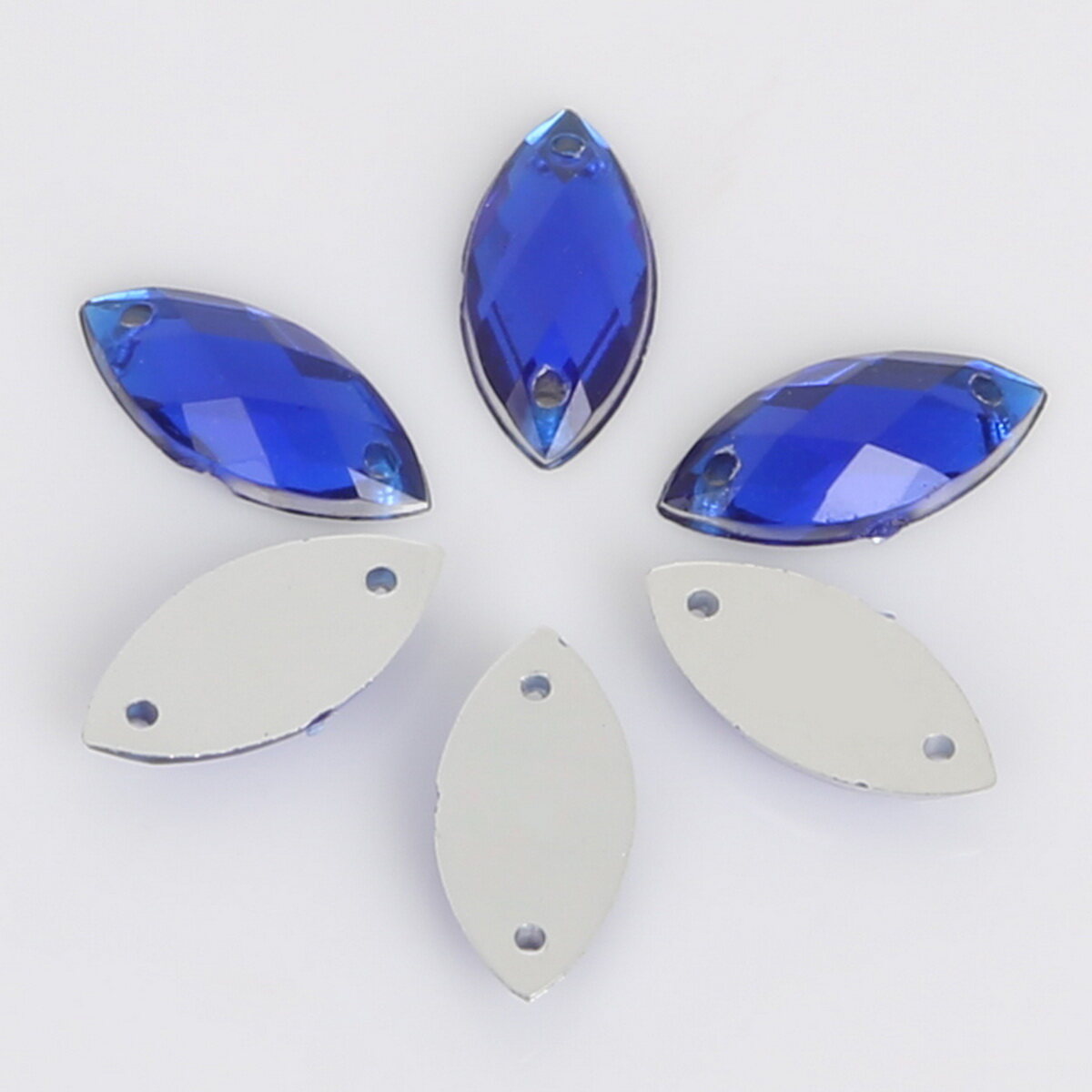 50-200pcs/bag 5x10mm/7x15mm/9x18mm Horse Eye Shape Double Hole Flatback Acrylic Rhinestones Beads Strass Stones for DIY Clothes Applique Sewing Decoration