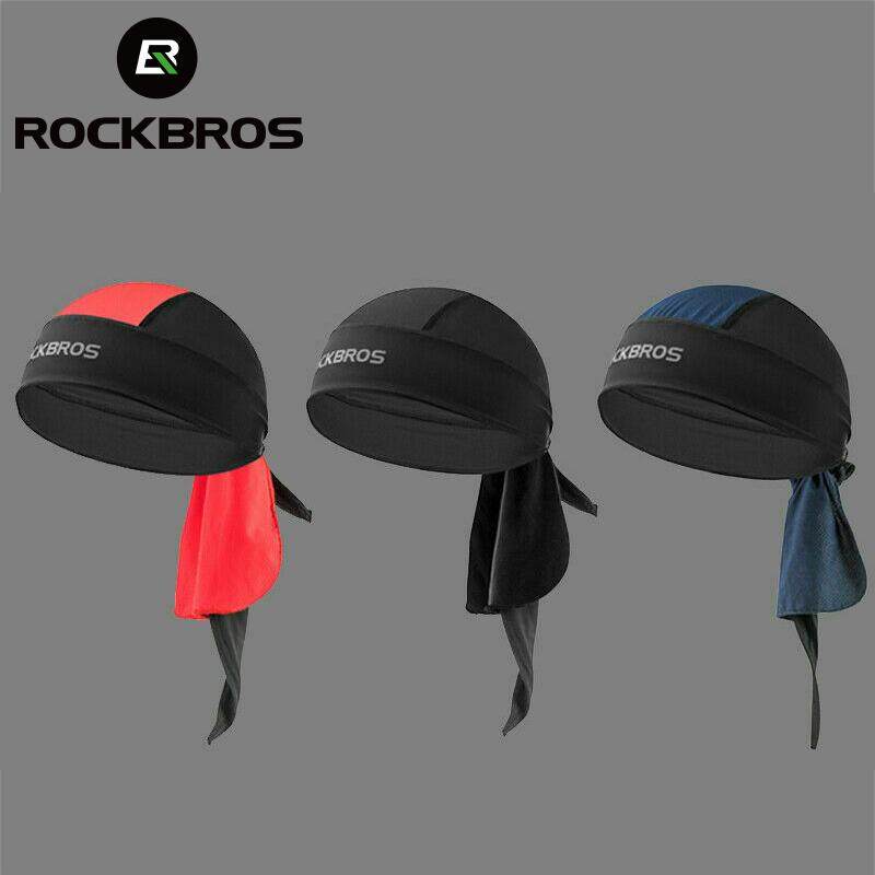 RockBros Men Summer Cycling Ice Silk Cap Outdoor Sports Pirate Hat Headband Red