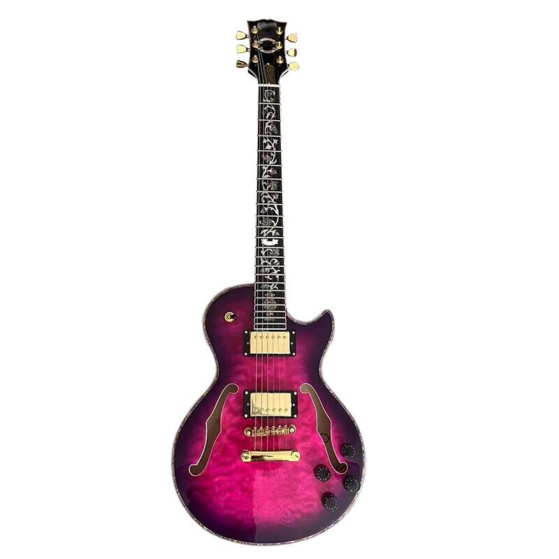 Gibson Les Paul jazz guitar Flowers inlays fretboard feel smooth and