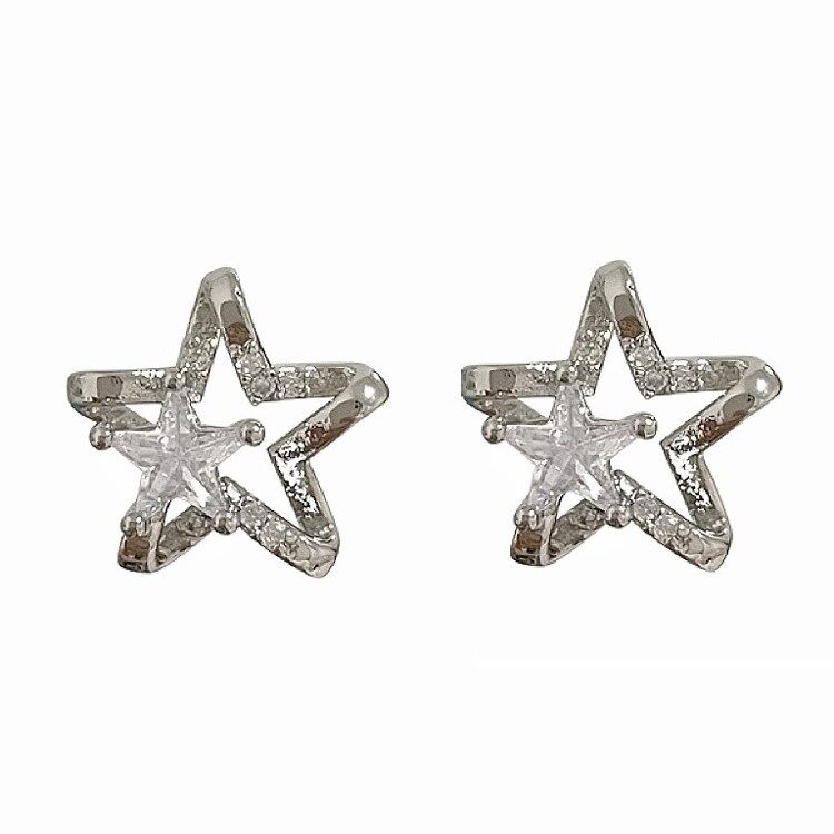 MIAOYA Trendy Flower Stud Earrings For Lady INS Korean Crystal Accessories For Students Exquisite Birthday Gift