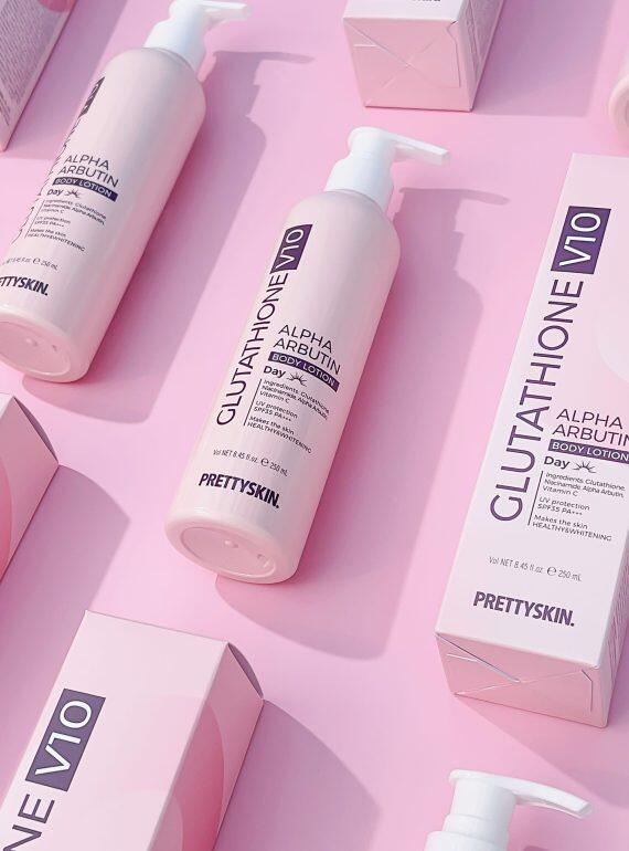 Prettyskin Glutathione V10 Body Lotion 日用谷胱甘肽/ Retinol B5 Alpha Arbutin  Body Lotion 夜间视黄醇乳液250ml Sun Protection Body Lotion - Lazada