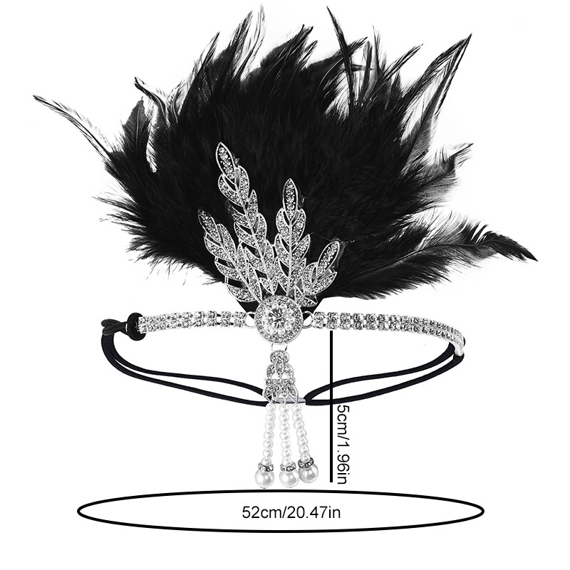 Headband Tassel Crystal Feather Headband The Great Gatsby Headdress Hair Accessories