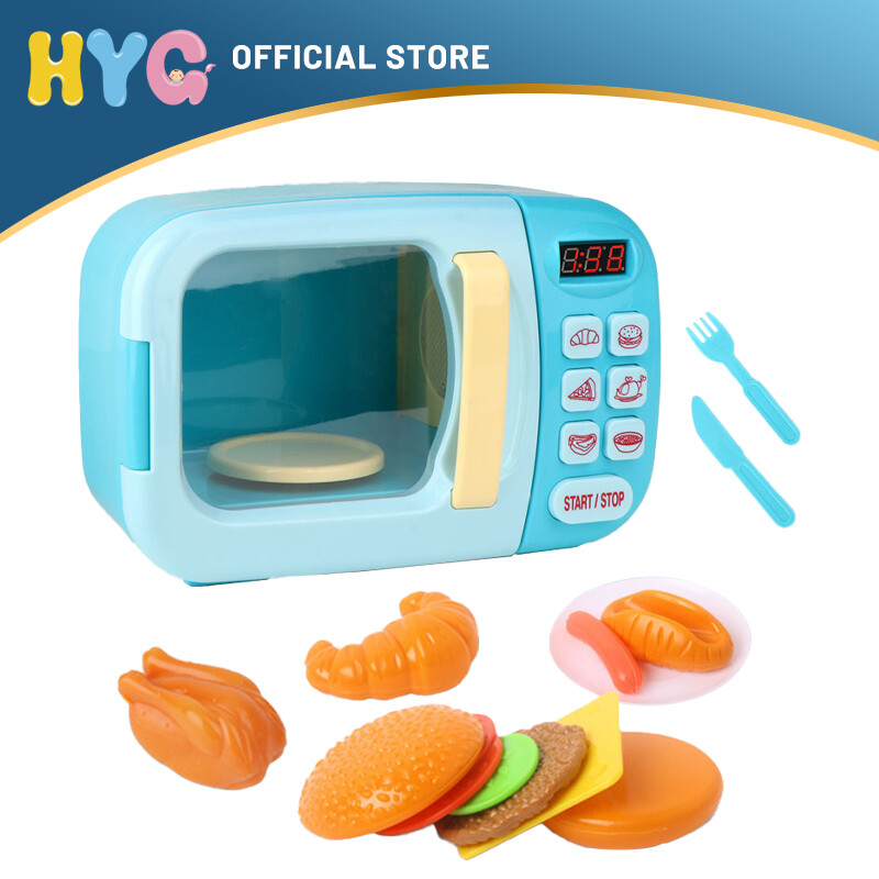 HYG Play House Toys Electric Microwave Kitchen Pretend to be a Family Game Mini Simulated Food Play Restaurant Work Games Boys and Girls Toys Children's Gifts Learning to Cut Vegetables age3+