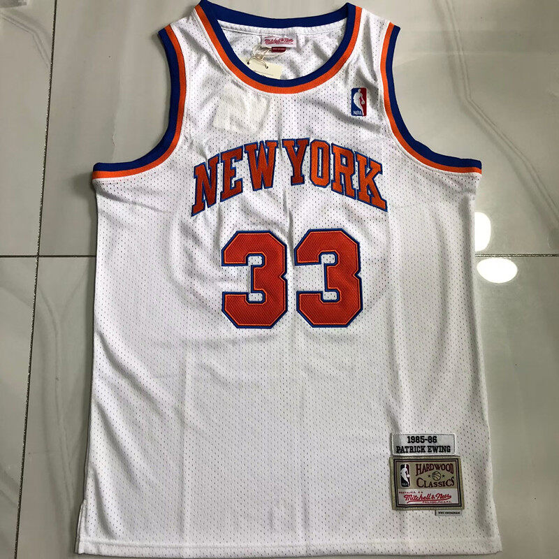Boutique Jersey Mens Patrick Ewing New York Knicks Mitchell Ness Hardwood Classics Jersey - Blue/White
