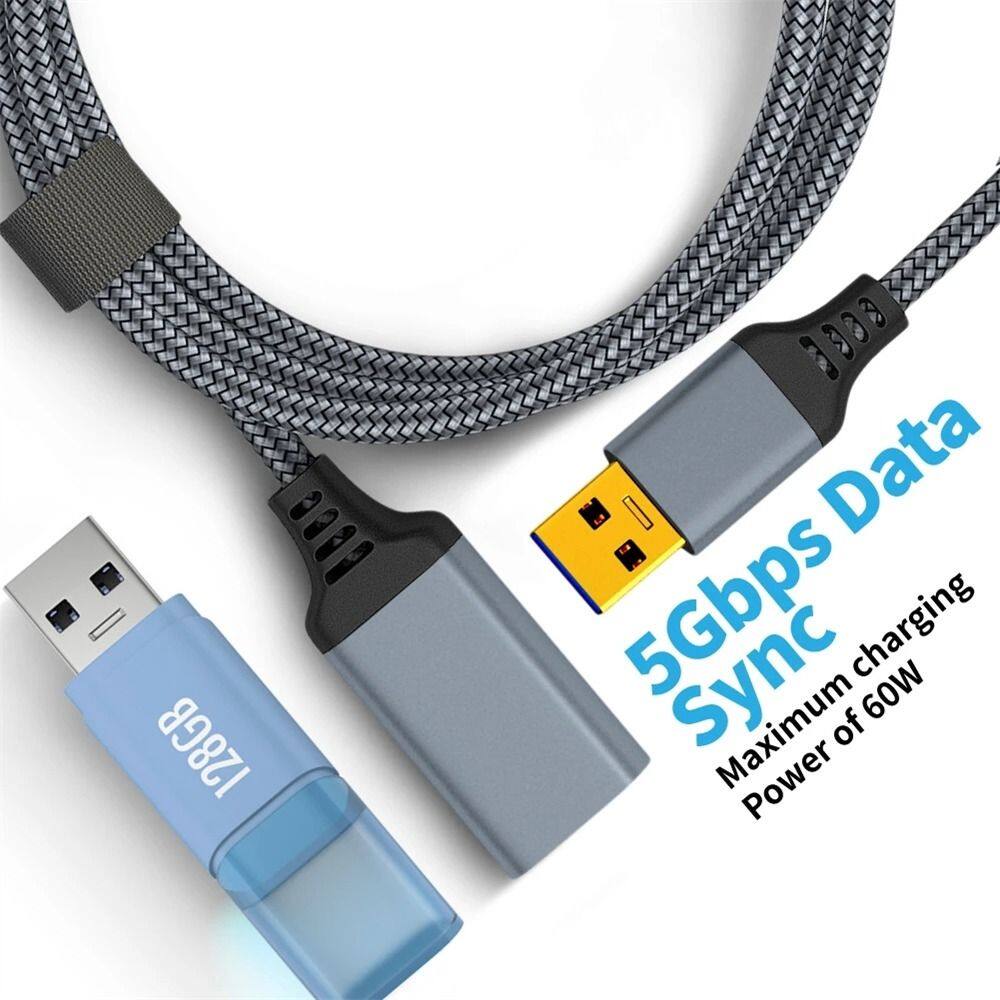 YAOQIKAN Portable Type A USB Cable Extension Printer Extension Cable For Computer Camera USB Cable Extens High-Speed Transmission USB3.0 Cable USB Male To Female Cable Data Cable