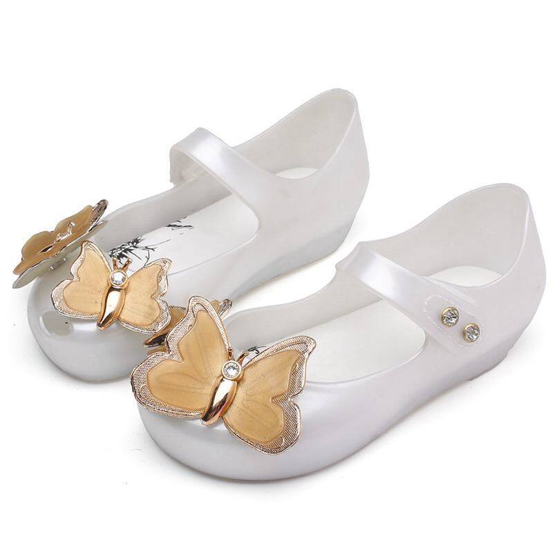 Top★melissa giày em bé xăng đan bé gái hình bướm nhỏ mùa hè giày thạch trẻ em xăng đan đi biển cho bé gái chống trượt sh19075 922