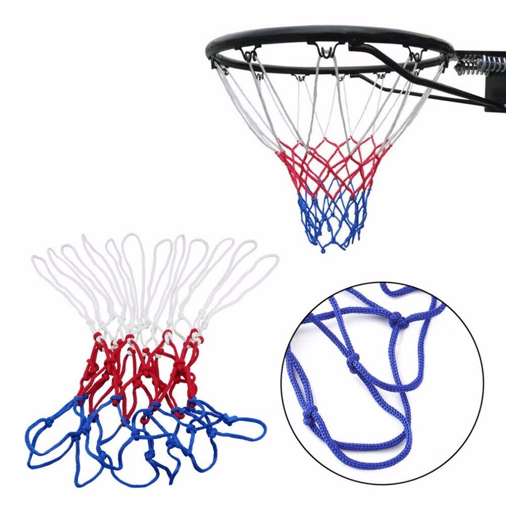 red white blue basketball net