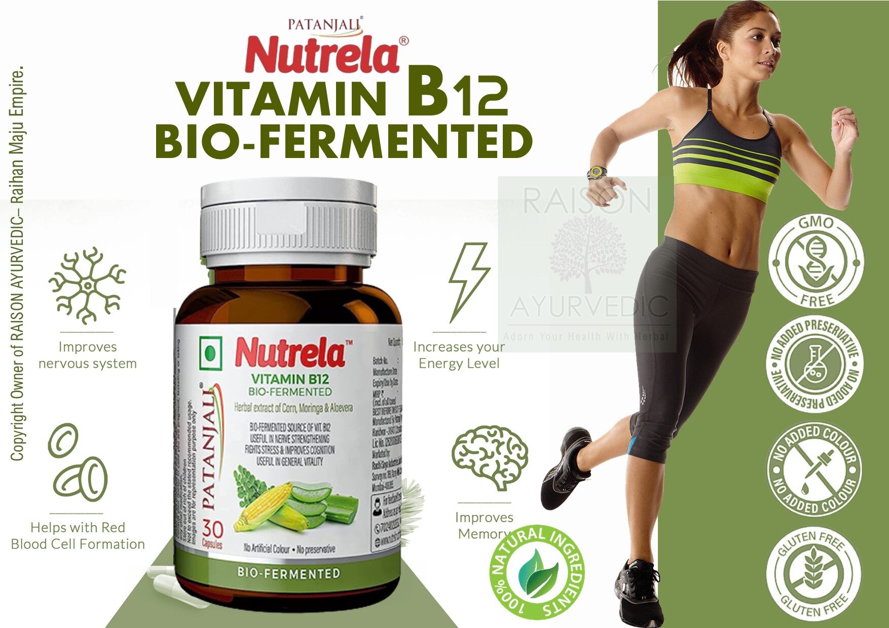 Patanjali Nutrela Vitamin B12 30 Veg Capsules Lazada