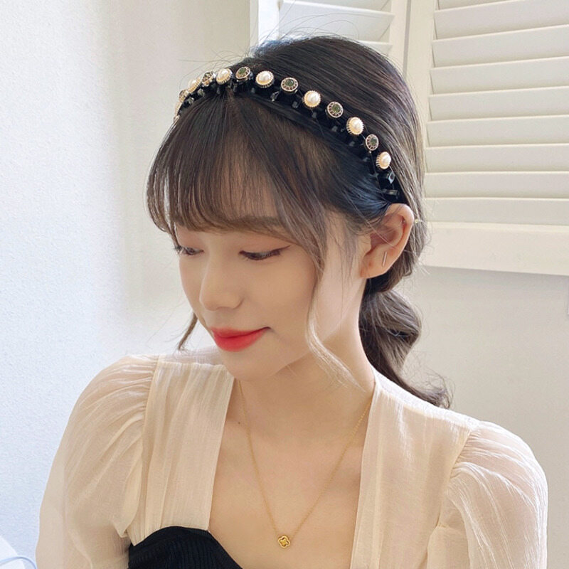 Bờm Tóc Bện Ngọc Trai Cho Nữ, Hairbands