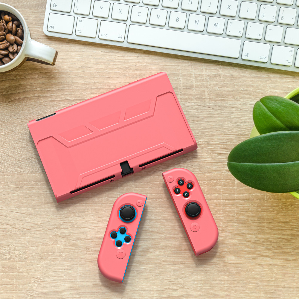 Ditour công tắc mới OLED trường hợp cho bộ chuyển đổi Nintendo OLED Cover quay lại chuyển đổi OLED TPU NS OLED chơi game Vỏ bảo vệ