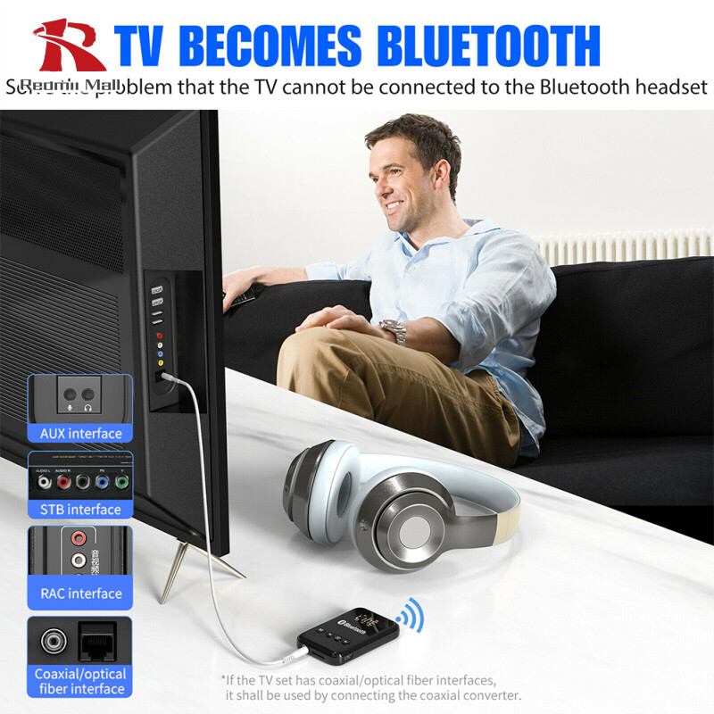 2-in-1 Car Bluetooth-compatible 5.0 Transmitter Receiver Usb Powered Wireless Audio 3.5mm Aux Adapter