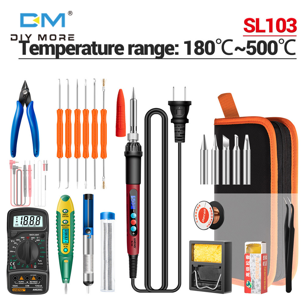 diymore [Chính Hãng 100%]  Mỏ Hàn Điện Lõi Nhiệt Bên Trong Bằng Gốm Có Thể Điều Chỉnh Nhiệt Độ Màn Hình Kỹ Thuật Số Thông Minh SL103 60W