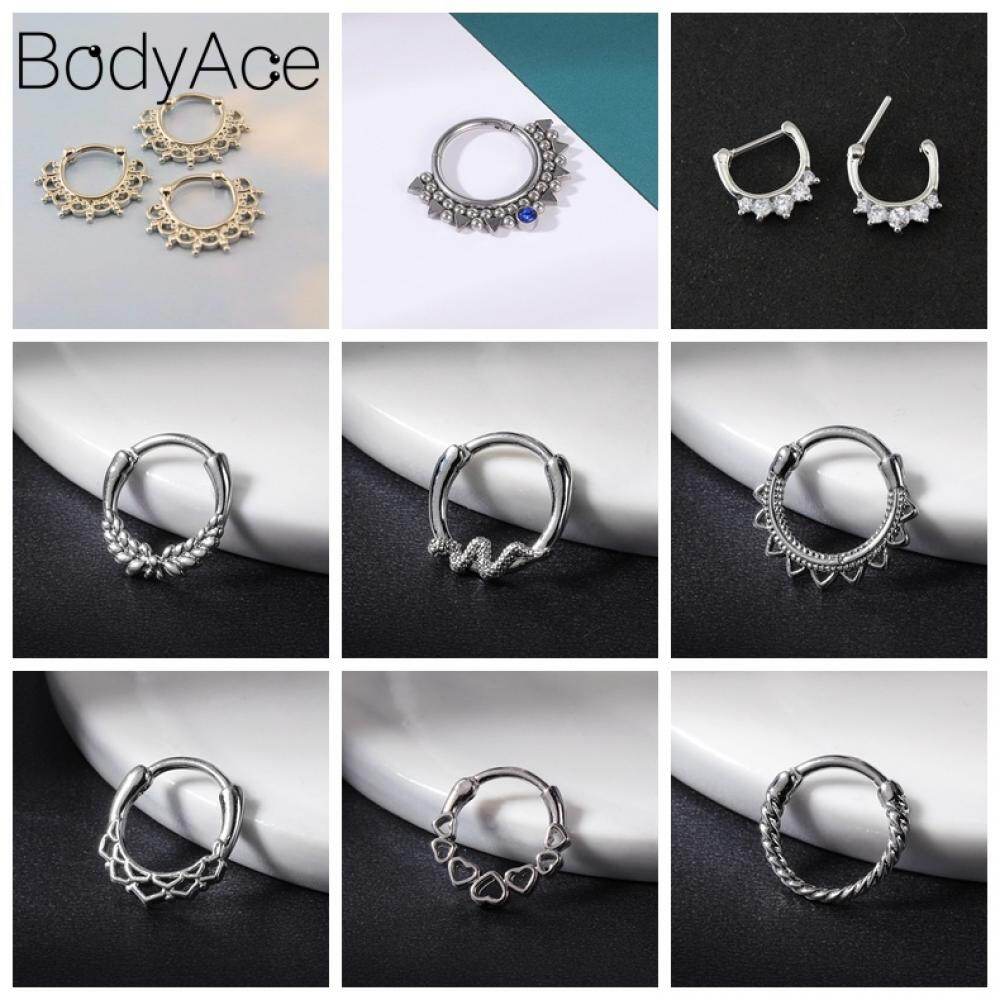 Bodyace 1 chiếc Khuyên tai xoắn ốc hình con ong hình con ong đoạn có khớp nối vòng kín bấm xỏ mũi bằng đồng 10mm