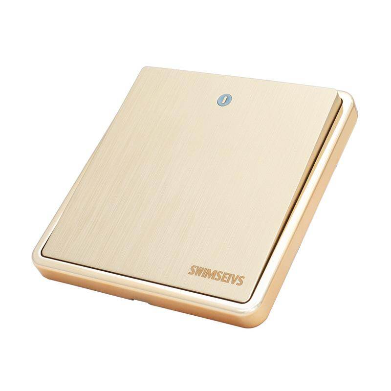 Flame-Retardant Wall Switch Five-Hole Socket Panel Type 86 Brushed Gold Switch Socket