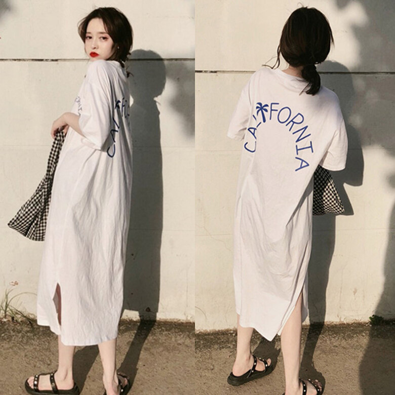Hàn Quốc Taishengniao thời trang mới dài hơn đầu gối pyjama cho phụ nữ lỏng lẻo cộng với kích thước nhà ăn mặc pyjama cho phụ nữ bên ngoài